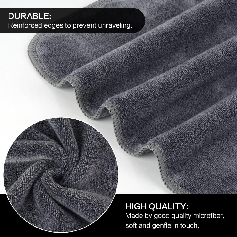 SINLAND Microfiber Facial Cloths Fast Drying Washcloth 12inch x 12inch Grey 6 pack â€¦ - Image 3